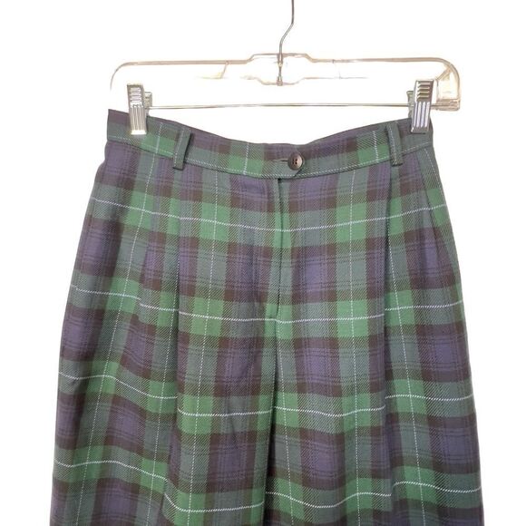 100% Wool high waist  Liz claiborne Plaid lined Academia trousers size 4 - Picture 7 of 16